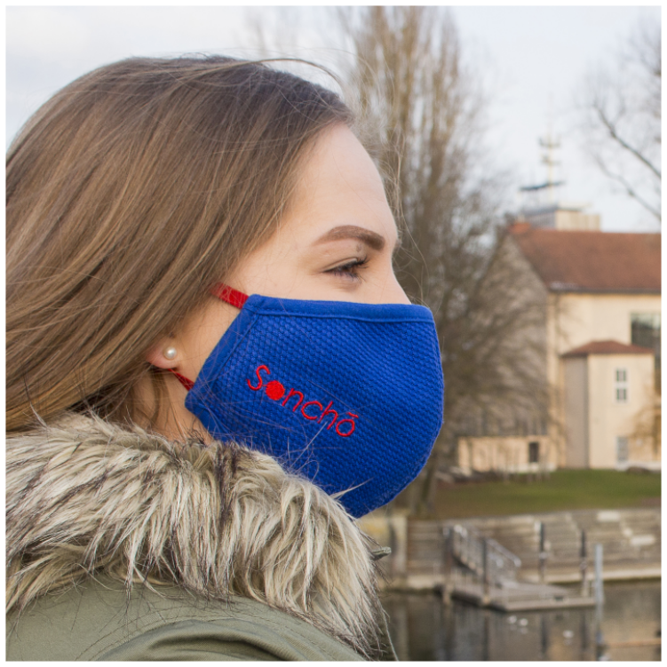 Mask-Judostoff-Blau