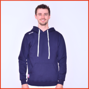 Kapuzenpullover blau - Judostoff weiß