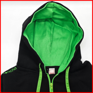 Hoodie mit Reißverschluss, Schwarz/Grün
